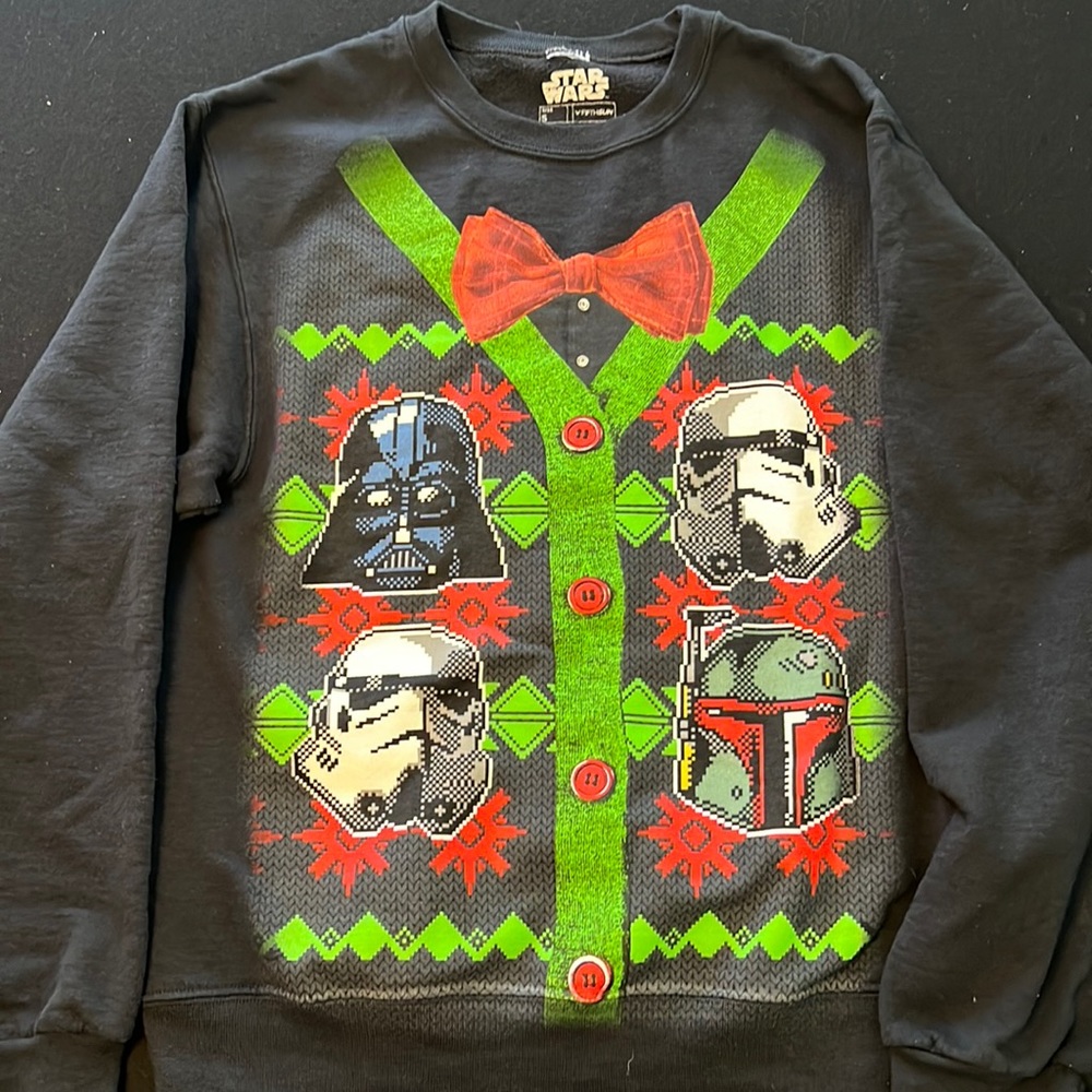 Long sleeve holiday Star Wars sweatshirt.